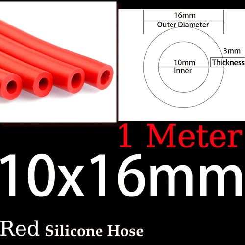 Tuyau en silicone rouge pour aspirateur de voiture,diamètre intérieur universel,tube de ligne de course,1 mètre,2 mètres,épaisseur 3mm,3mm,5mm,4mm,6mm,8mm,10mm,12mm,14mm - Type 10x16mm Red 1Meter