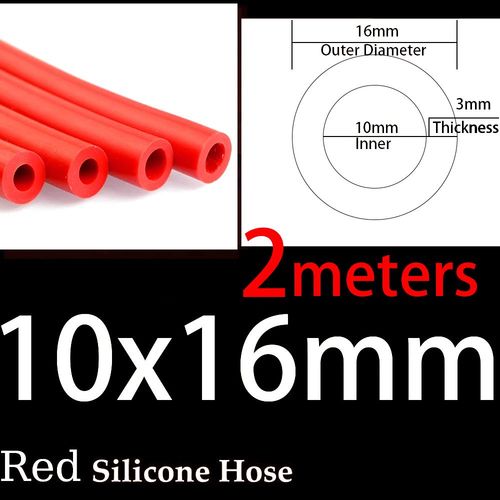 Tuyau en silicone rouge pour aspirateur de voiture,diamètre intérieur universel,tube de ligne de course,1 mètre,2 mètres,épaisseur 3mm,3mm,5mm,4mm,6mm,8mm,10mm,12mm,14mm - Type 10x16mm Red 2 Meters