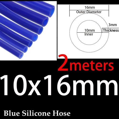 Tuyau en silicone bleu pour aspirateur de voiture,diamètre intérieur universel,tube de ligne de course,1 mètre,2 mètres,épaisseur 3mm,3mm,5mm,4mm,6mm,8mm,10mm,12mm,14mm - Type 10x16mm Blue 2Meters