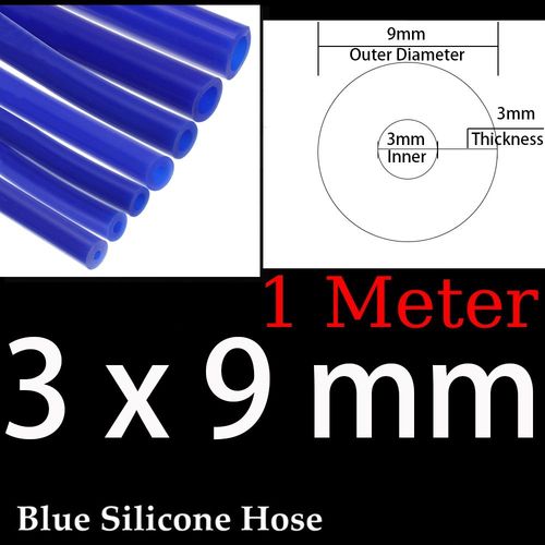 Tuyau en silicone bleu pour aspirateur de voiture,diamètre intérieur universel,tube de ligne de course,1 mètre,2 mètres,épaisseur 3mm,3mm,5mm,4mm,6mm,8mm,10mm,12mm,14mm - Type 3x9mm Blue 1Meter
