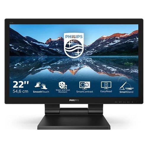 Philips B Line 222B9T - Écran LED - 22" - écran tactile - 1920 x 1080 Full HD (1080p) @ 60 Hz - TN - 250 cd/m² - 1000:1 - 1 ms - HDMI, DVI-D, VGA, DisplayPort - haut-parleurs - noir texturé