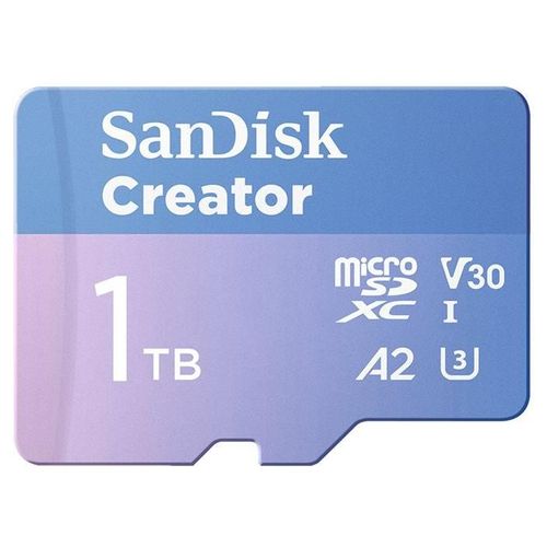 SanDisk Creator - Carte mémoire flash (adaptateur microSDXC vers SD inclus(e)) - 1 To - A2 / Video Class V30 / UHS-I U3 - microSDXC UHS-I