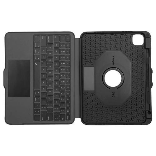 Targus Versavu - Clavier et étui - avec trackpad - rétroéclairé - sans fil - Bluetooth 5.0 - QWERTY - Nordique - noir