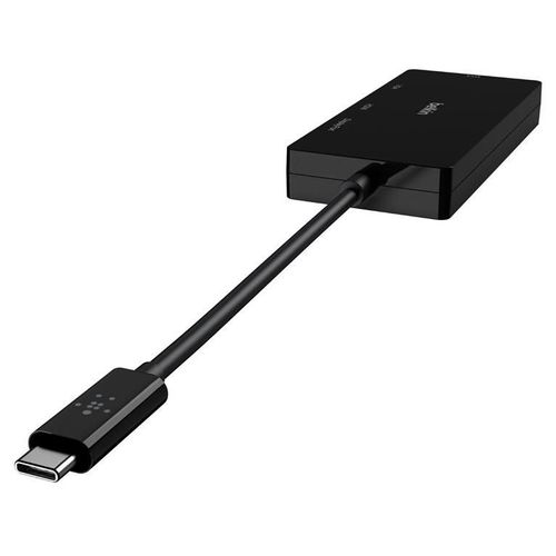 Belkin - Adaptateur vidéo - 24 pin USB-C mâle pour HD-15 (VGA), DVI-I, HDMI, DisplayPort femelle - noir - support 4K