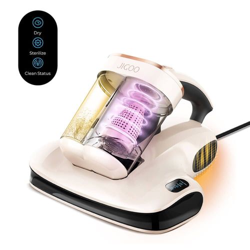 JIGOO S100 Aspirateur à matelas intelligent à double tasse avec puissance de 350 W et aspiration de 12 kPa