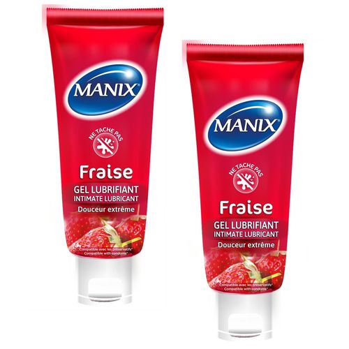Manix Lot De 2 Tubes Gel Lubrifiant Intime Fraise - 80ml