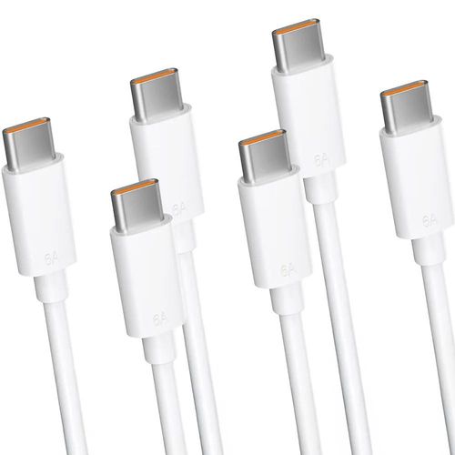 3 Câble 65w Usb-C 6a Pour Xiaomi 14t, 14t Pro, Xiaomi 14 Ultra, Xiaomi 13 Pro, 13t Pro, 12/12x/12t - 1 Mètre Blanc - E.F.Connection