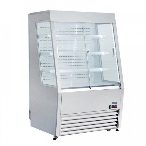 Vitrine positive murale 390 Litres, 2 portes, 4 niveaux, sur roulettes, 1300 W, 220 V - MONO