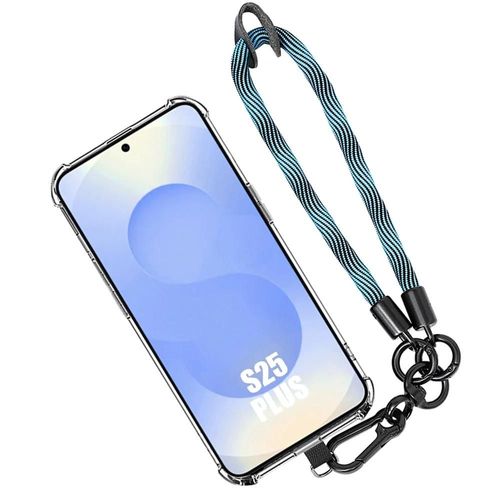 Coque Pour Samsung Galaxy S25 Plus (Galaxy S25+) Silicone Transparent Antichoc Avec Dragonne Bleue - E.F.Connection