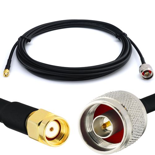 RP-SMA 30cm Rallonge Antenne WiFi Cable Coaxial RPSMA Mâle à N Male Câble Extension Faible Perte RG58 50 Ohm pour Routeur WiFi Caméra IP Carte Réseau sans Fil Mini PC PCIE