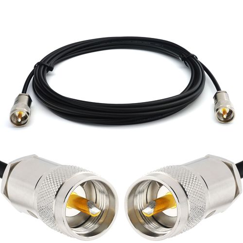 PL259 15m UHF Câble coaxial RG58 50 Ohm - Résistant aux intempéries - rallonge pour HAM cable antenne CB Radio Analyseur Tosmetre Marine RF VHF Cibi SDR Radio Amateur