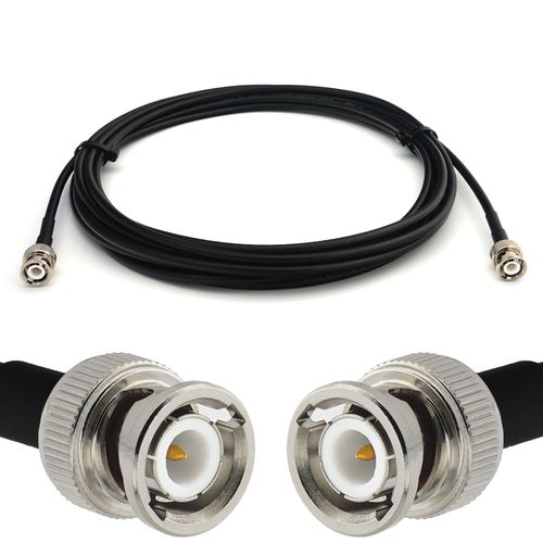 BNC Mâle vers BNC Mâle 6m câble coaxial RG58 50 Ohm - rallonge BNC Extension Faible Perte Cable pour Antenne CB Radio Amateur Sans fil Radio WIFI adaptateur UHF VHF