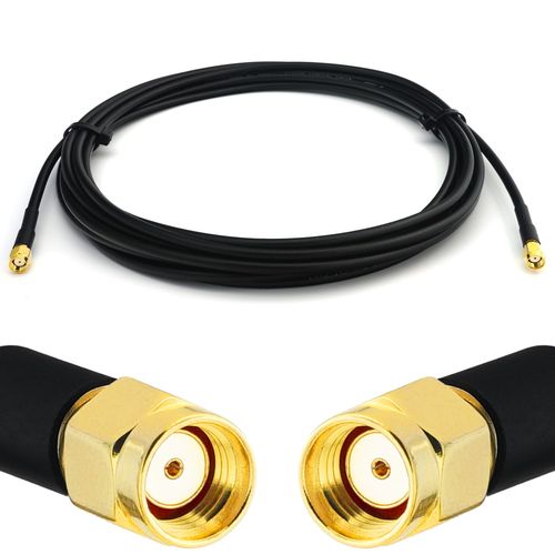 RP-SMA 6m Rallonge Antenne WiFi Cable Coaxial RPSMA Mâle à Male Câble Extension Faible Perte RG58 50 Ohm pour Routeur WiFi Caméra IP Carte Réseau sans Fil Mini PC PCIE