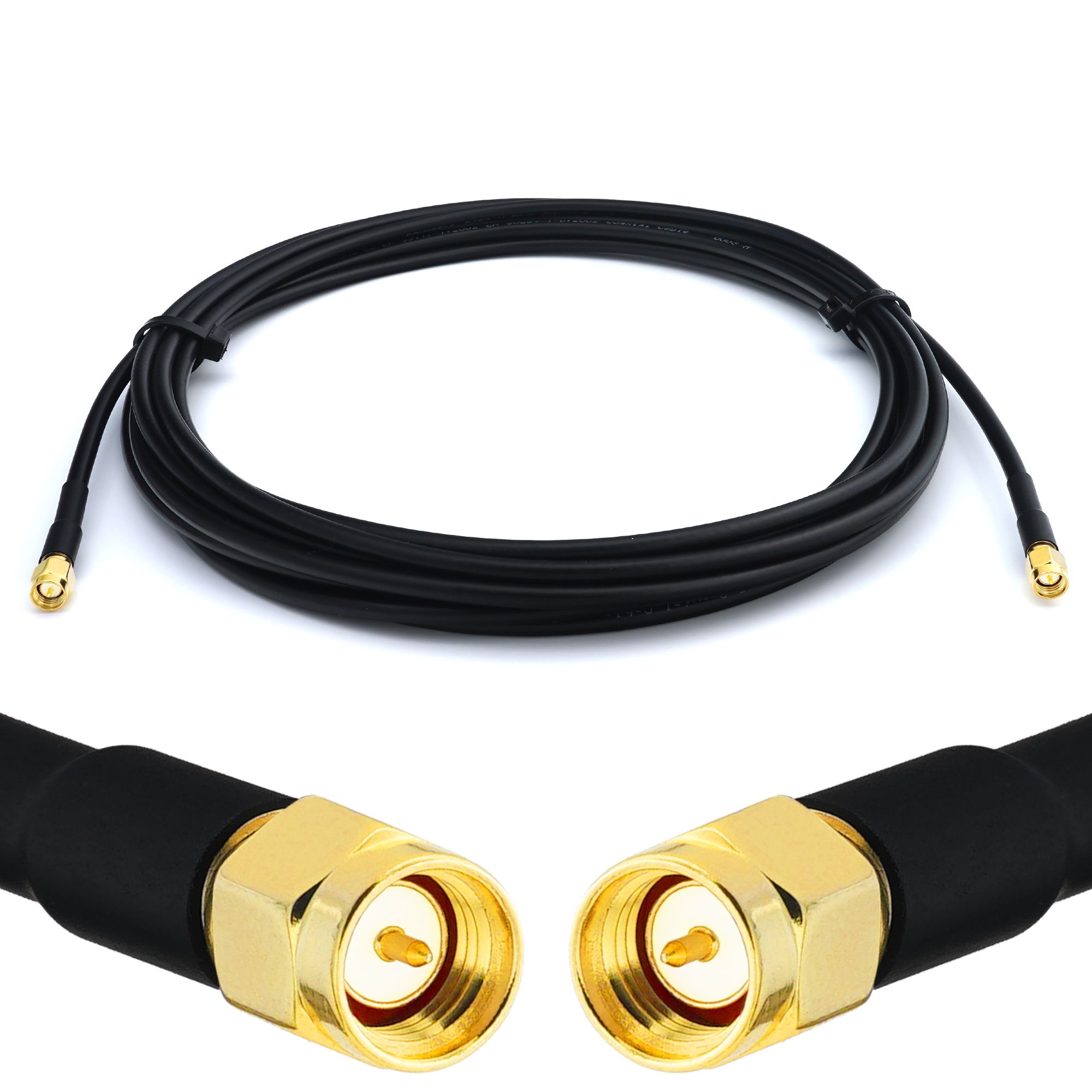 SMA Mâle vers SMA Mâle 10m RG58 Cable Coaxial - Câble d'extension exterieur à faible perte rallonge etanche - pour Routeur WIFI Radio Antenne LTE GSM Amplificateur 4G 5G 6G LTE Hotspot