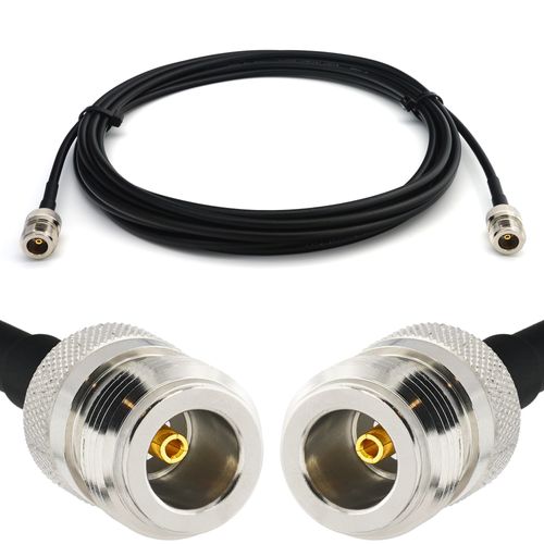 N Femelle vers N Femelle 8m RG58 Cable Coaxial - Câble d'extension exterieur à faible perte rallonge etanche - pour Routeur WIFI Radio Antenne LTE GSM Amplificateur 4G 5G 6G LTE Hotspot