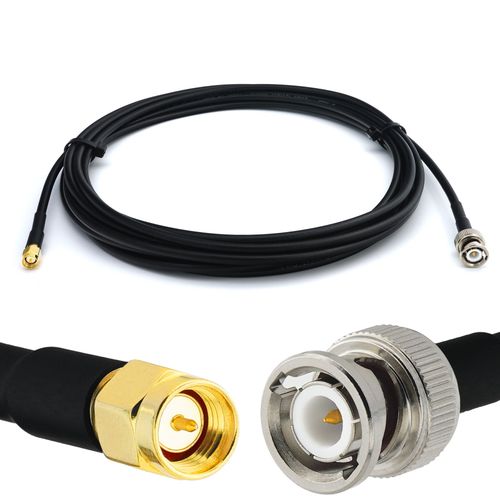 BNC Mâle vers SMA Mâle 3m câble coaxial RG58 50 Ohm - rallonge BNC SMA Extension Faible Perte Cable pour Antenne CB Radio Amateur Sans fil Radio WIFI adaptateur UHF VHF
