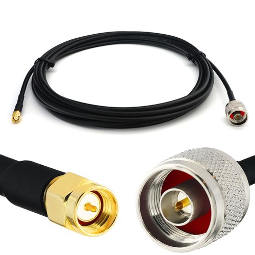 SMA Mâle vers N Mâle 6m RG58 Cable Coaxial - Câble d'extension exterieur à faible perte rallonge etanche - pour Routeur WIFI Radio Antenne LTE GSM Amplificateur 4G 5G 6G LTE Hotspot