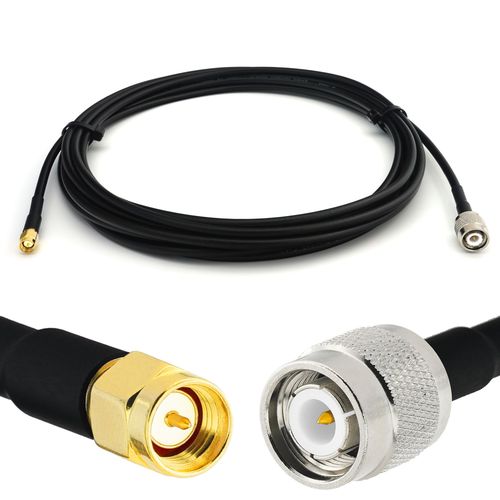 TNC Mâle vers SMA Mâle 3m câble coaxial RG58 50 Ohm - rallonge TNC SMA Extension Faible Perte Cable pour Antenne CB Radio Amateur Sans fil Radio WIFI adaptateur UHF VHF