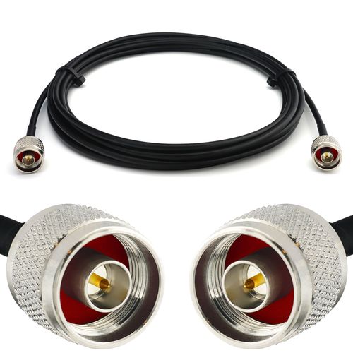 N Mâle vers N Mâle 3m RG58 Cable Coaxial - Câble d'extension exterieur à faible perte rallonge etanche - pour Routeur WIFI Radio Antenne LTE GSM Amplificateur 4G 5G 6G LTE Hotspot
