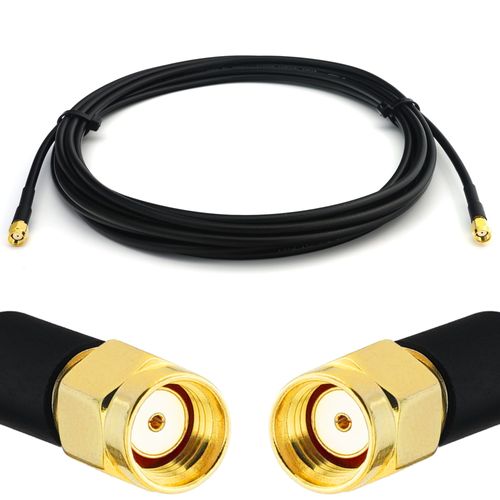 RP-SMA 8m Rallonge Antenne WiFi Cable Coaxial RPSMA Mâle à Male Câble Extension Faible Perte RG58 50 Ohm pour Routeur WiFi Caméra IP Carte Réseau sans Fil Mini PC PCIE