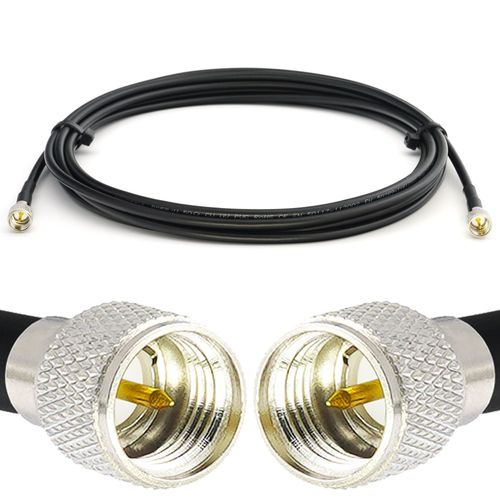 Mini UHF Mâle à Mini UHF Mâle 8m UHF Câble coaxial RG58 50 Ohm - rallonge pour HAM cable antenne CB Radio Analyseur Tosmetre Marine RF VHF Cibi SDR Radio Amateur
