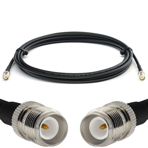 RP-TNC Femelle vers RP-TNC Femelle 8m câble coaxial RG58 50 Ohm - rallonge RPTNC Extension Faible Perte Cable (RP-TNC - TNC à polarité inversée, broche mâle)