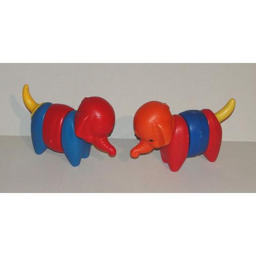 Figurine Elephant Transformable Retro 60 Tupperware - Lot 2 Animaux Du Cirque