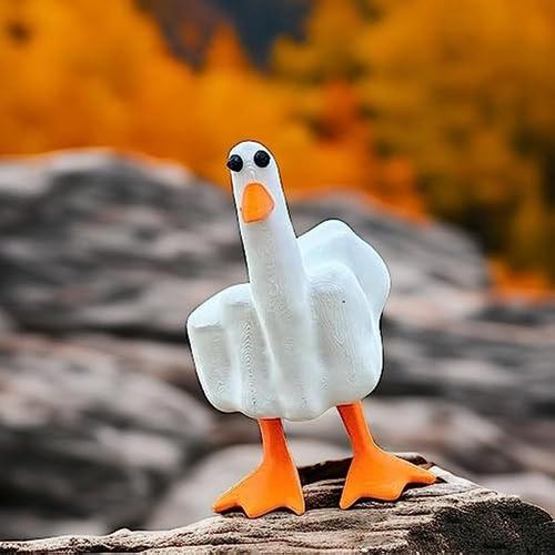 Middle Finger Duck Decoration Funny Little Duck Resin Figurine