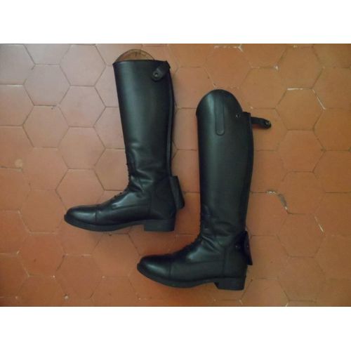 Bottes D'équitation Cuir Noir Priméra Lisse D'équithème