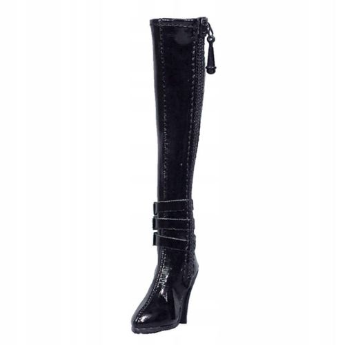 1/6 Bottes À Talons Hauts En Pu Pour Femmes, Au-Dessus Du Genou, Noires