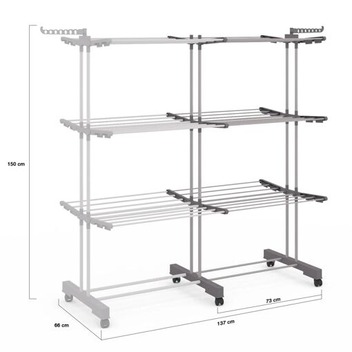 �tendoir extensible 40M gris 3 niveau - 5