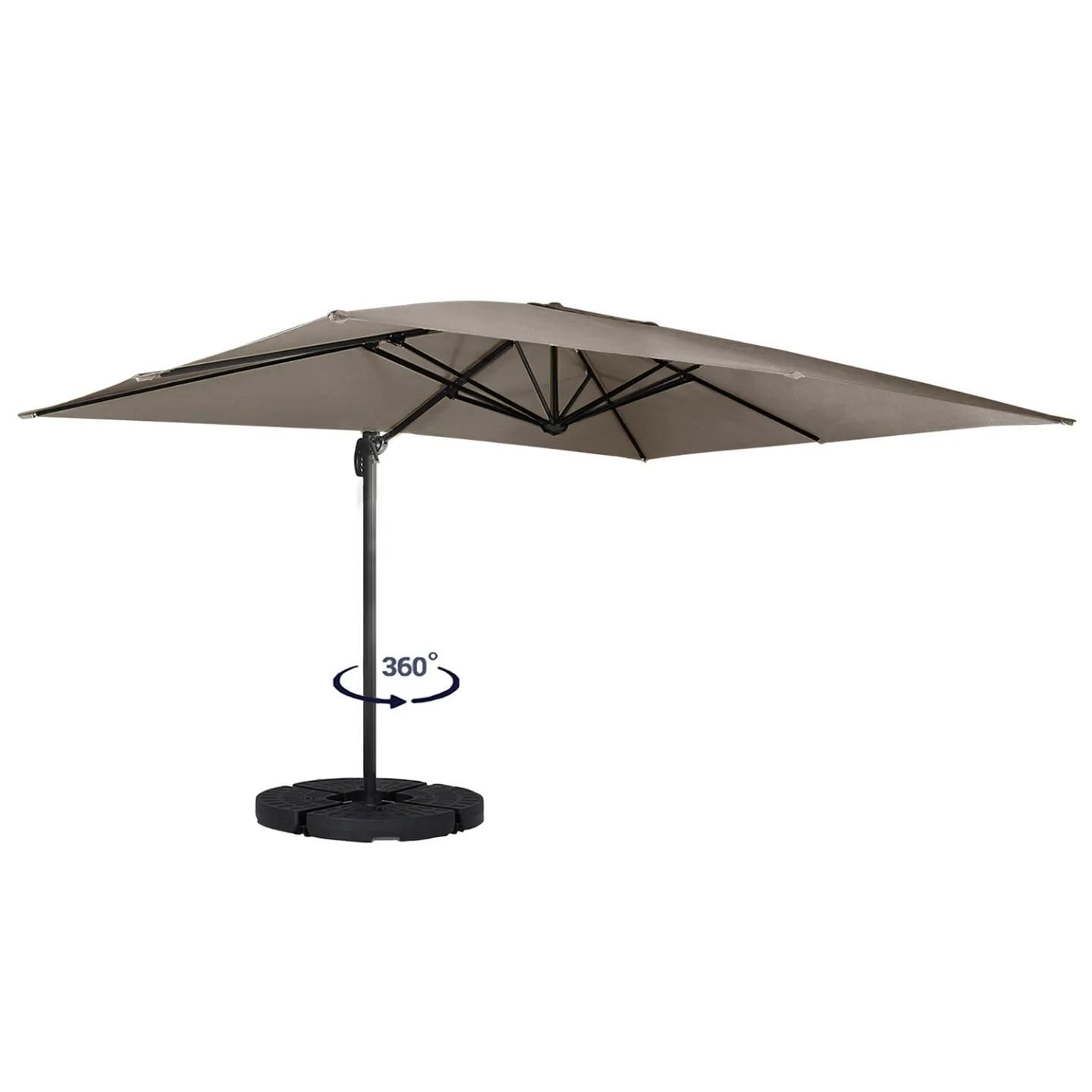 Parasol D�port� 3x4 M Rotatif 360 Coloris Taupe - 2