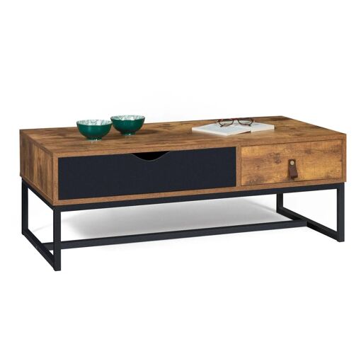 Table Basse Chicago 2 Tiroirs Design Industriel - 2
