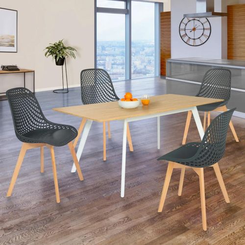 Lot De 4 Chaises Mandy Grises Pour Salle À Manger