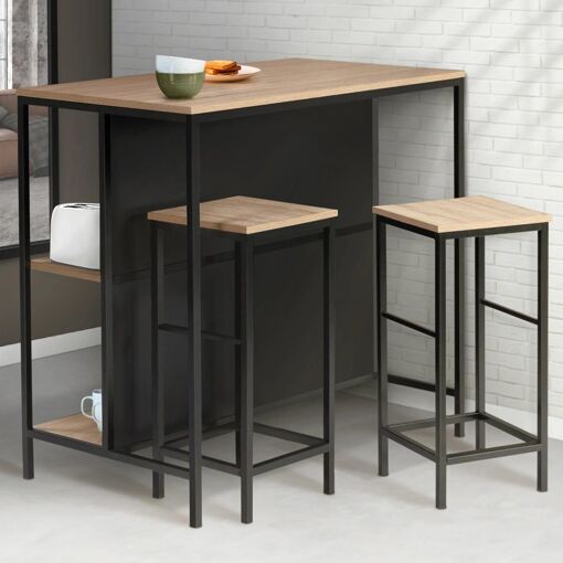 Table De Bar �lot Detroit Et 2 Tabourets Design Industriel