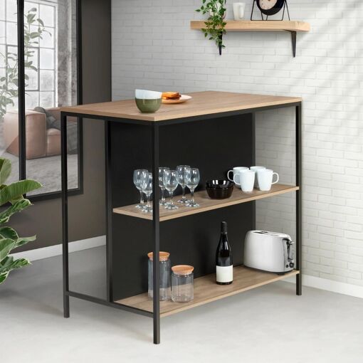 Table De Bar �lot Detroit Et 2 Tabourets Design Industriel - 3