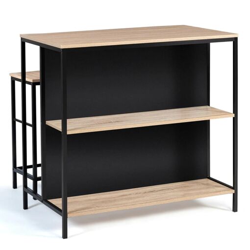 Table De Bar �lot Detroit Et 2 Tabourets Design Industriel - 5