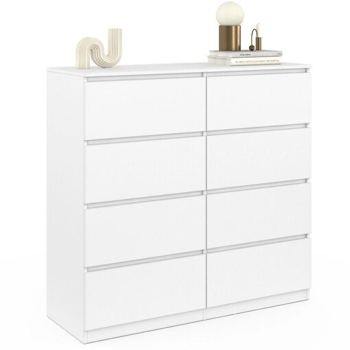 Commode 8 Tiroirs Tomi 110 Cm Bois Blanc - 2