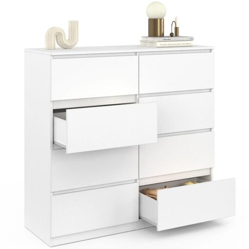 Commode 8 Tiroirs Tomi 110 Cm Bois Blanc - 4