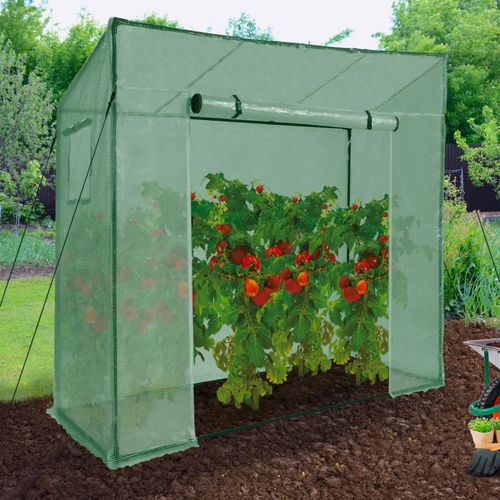 Serre De Jardin Verte Toutes Saisons Avec Fen?Tre Et Porte Zipp?E