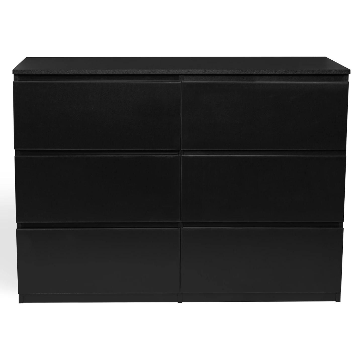 Commode 6 Tiroirs Tomi Bois Noir - 3