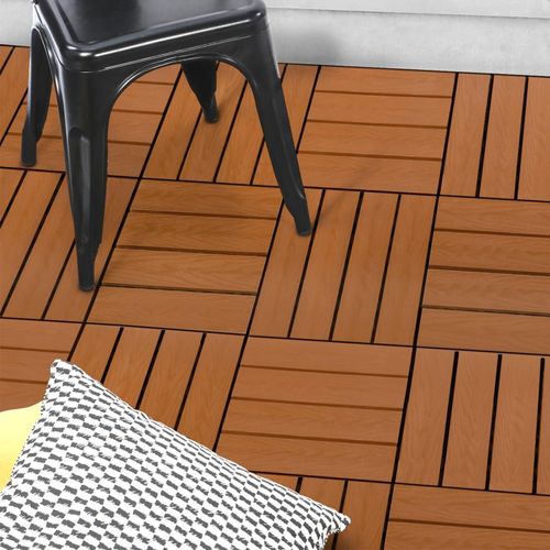 Lot De 5 Dalles De Terrasse Wodhy Clipsables Bois Composite Effet Teck