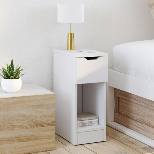 Lot De 2 Tables De Chevet Anouk 1 Tiroir Avec Niche Blanc