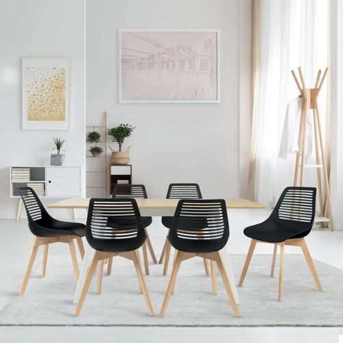 Lot De 6 Chaises Bonnie Noires Pour Salle À Manger