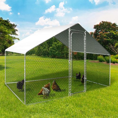 Enclos Poulailler 3 M² Parc Grillagé 2.20x1.4m Acier Galvanisé