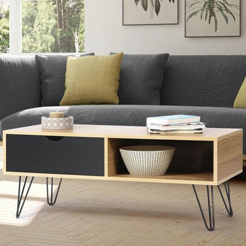 Table Basse Vintage Noemi Bois Pied Epingle