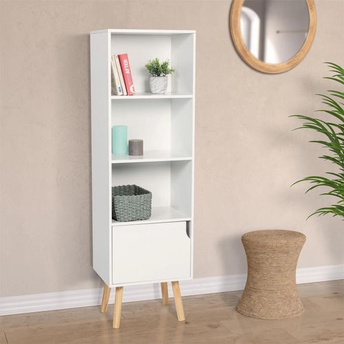 Bibliothèque Étagère Emmie Scandinave Bois Blanc