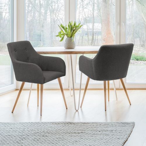 Lot De 2 Fauteuils Dania Gris Anthracite