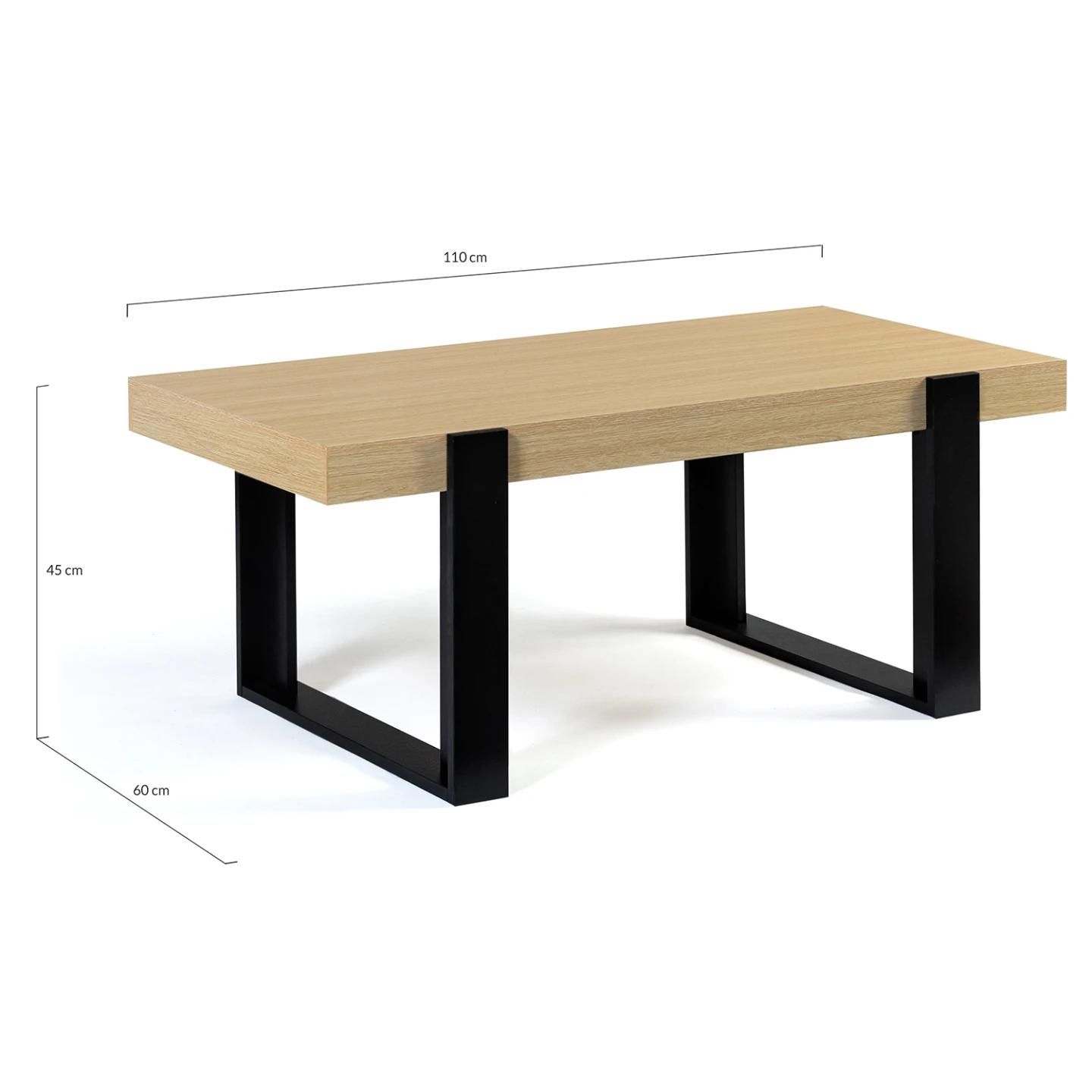 Table Basse Phoenix Bois Et Noir - 5
