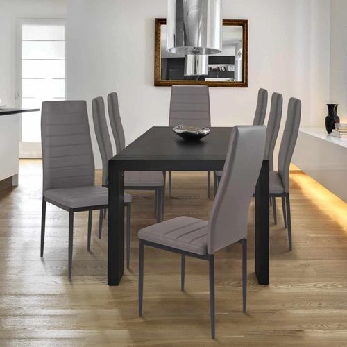 Lot De 6 Chaises Romane Grises Pour Salle À Manger